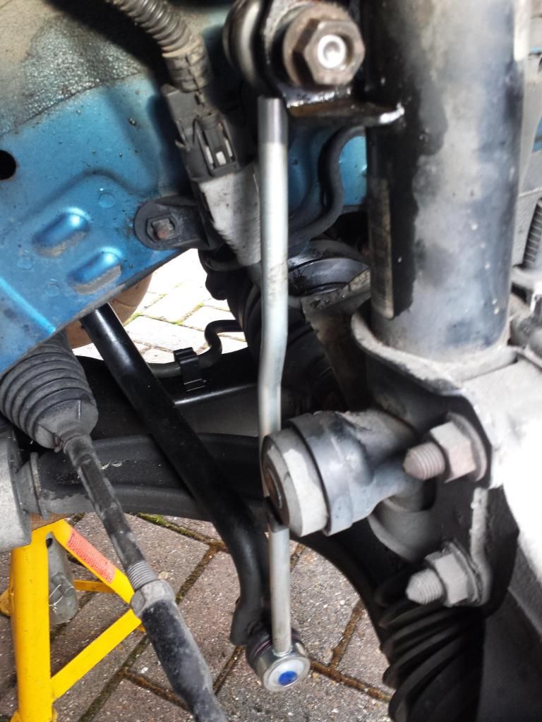 nearside front upper suspension arm has slight play in a ball joint